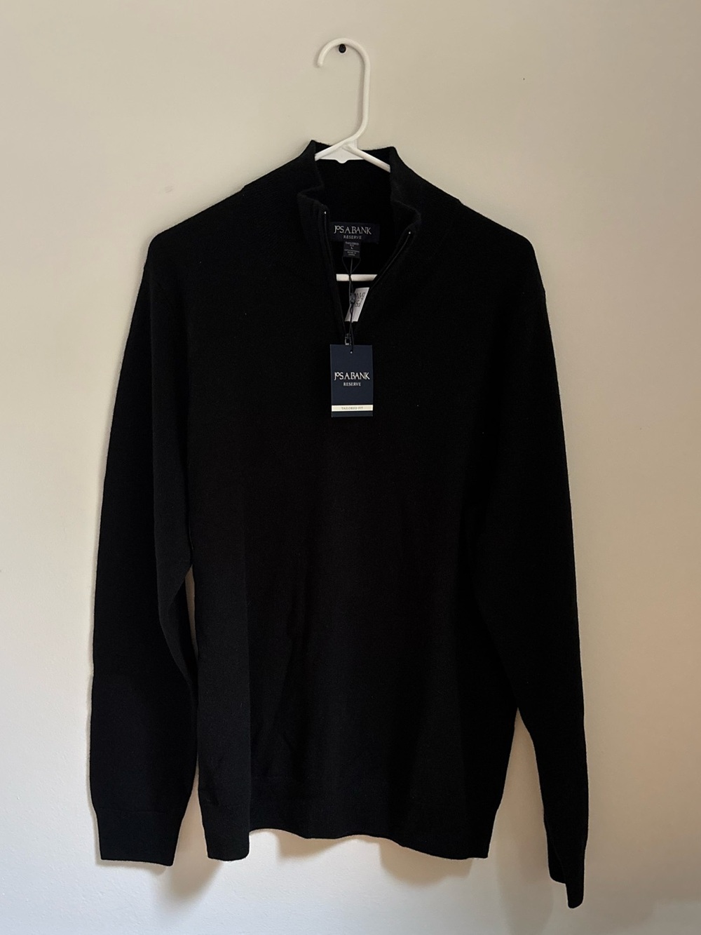 Jos. A. Bank Black Quarter-Zip Men's Cashmere Sweater